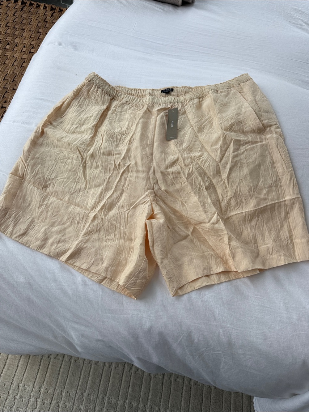 J. Crew Light Beige Satin Shorts